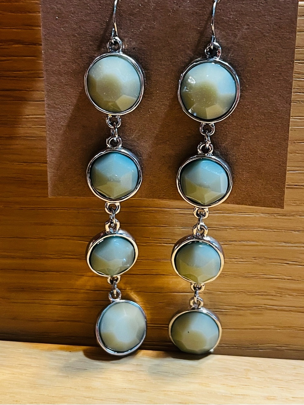 Elegant Dangle Earrings in Light Green  Aqua color